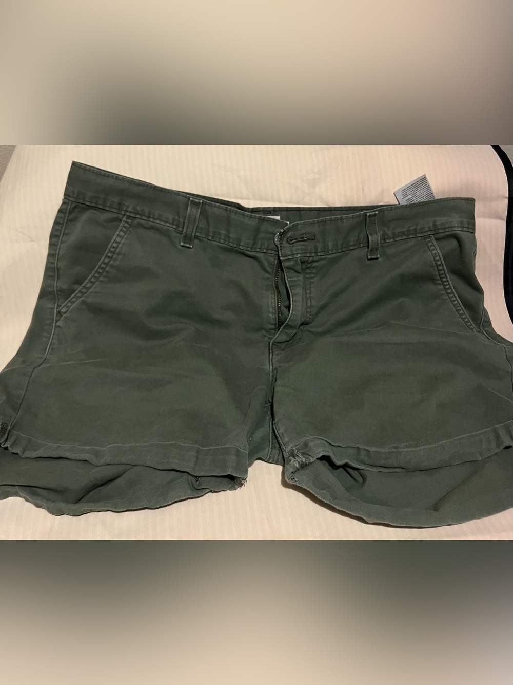Levi's Olive Green Cotton Bermuda Shorts